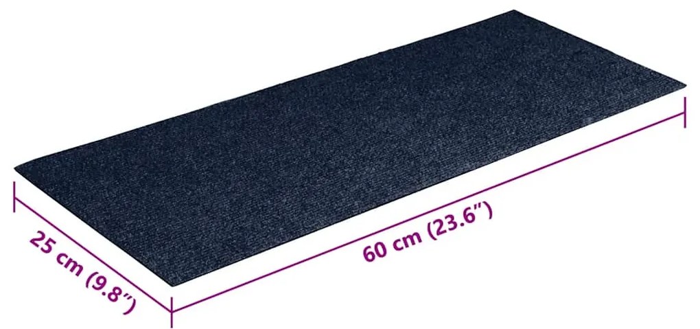 Tapetes de escada adesivos 30 pcs 60x25 cm retangular azul