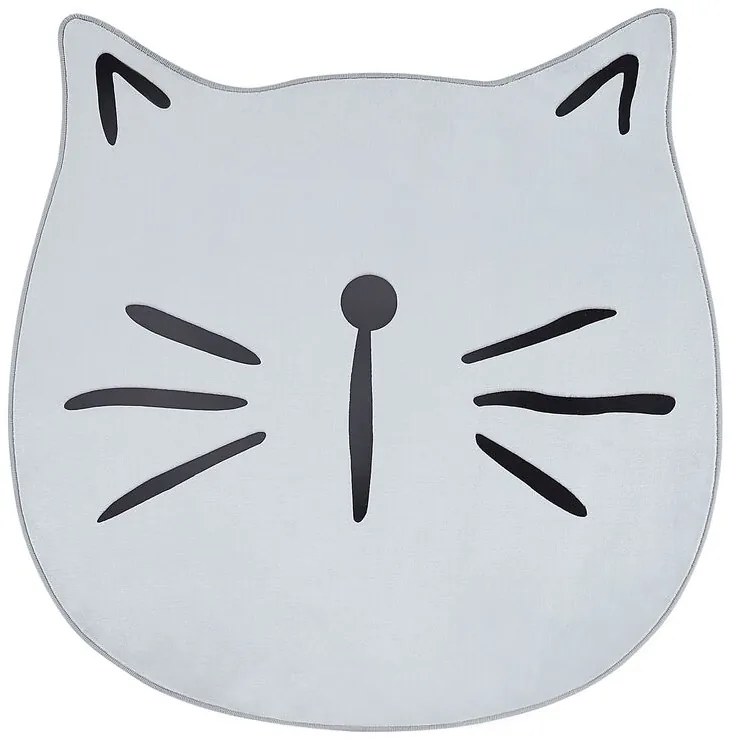 Tapete infantil com desenho de gato cinzento ⌀ 100 cm KITTY Beliani