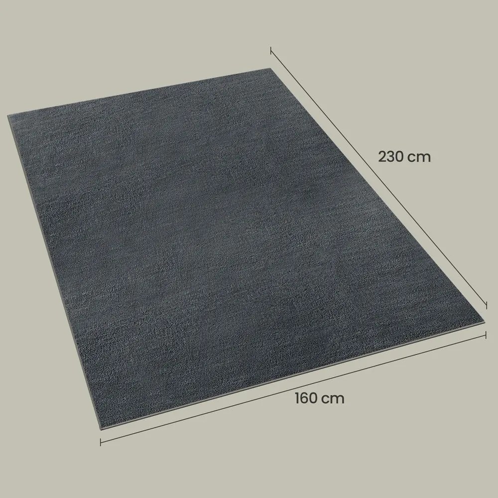 Tapete retangular de sala de estar, 140 x 200 cm cinzento antracite