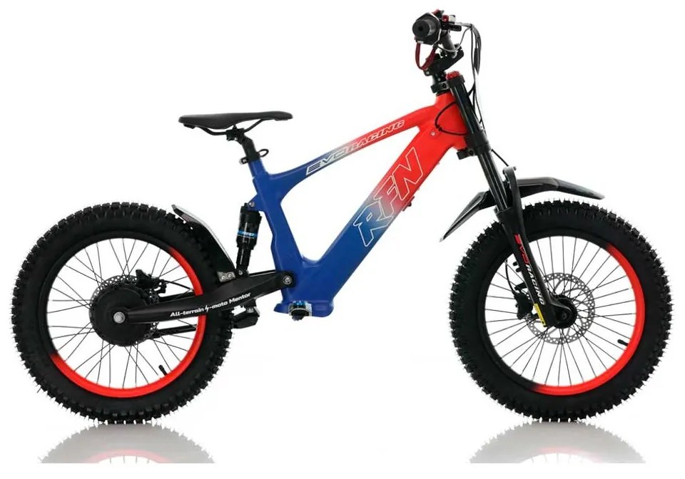 Bicicleta elétrica infantil 500W Roan RXF Evo Racing 18" Azul e Vermelha