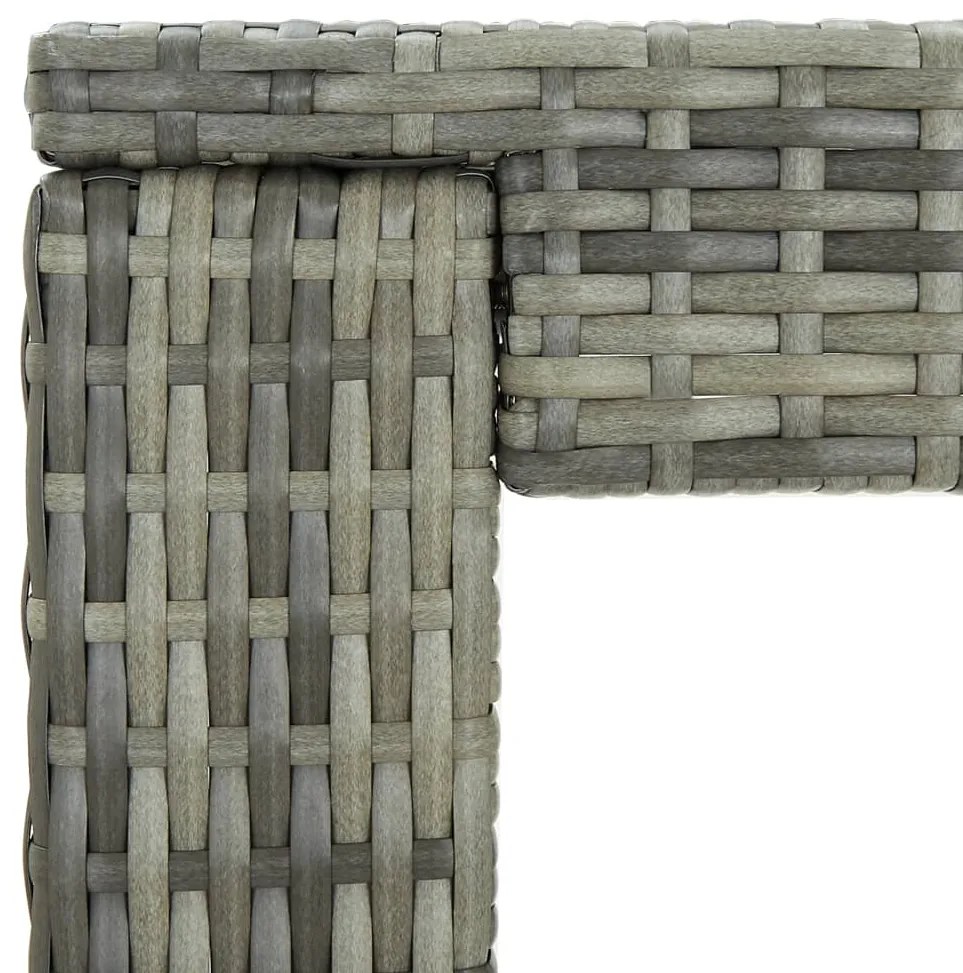 5 pcs conjunto de bar p/ jardim c/ almofadões vime PE cinzento