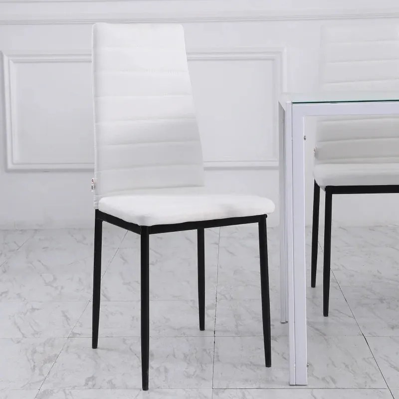 Conjunto de 4 Cadeiras Tesa - Branco e Preto - Design Moderno