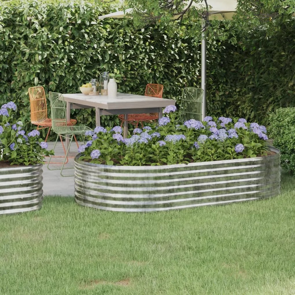 vidaXL Canteiro elevado jardim 175x100x36 aço galvanizado prateado
