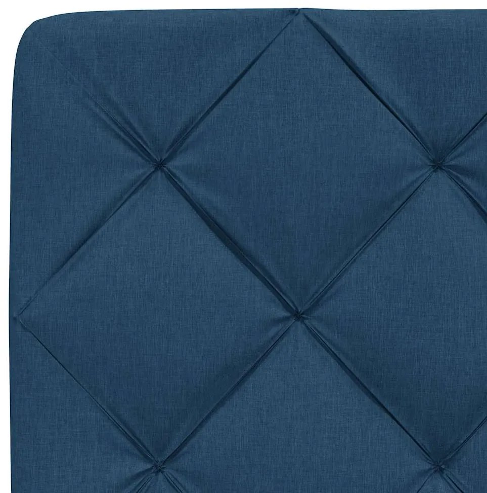 Estrutura de cama sem colchão 140x200 cm tecido azul