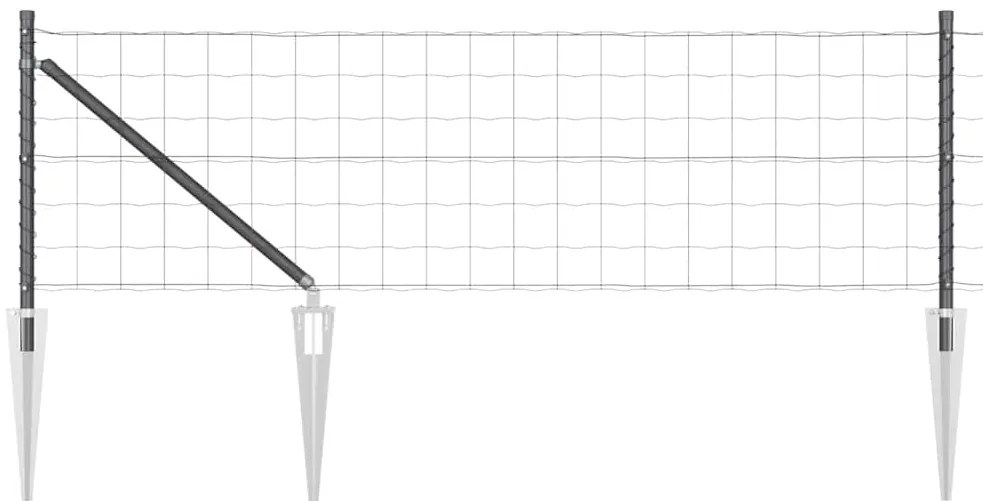 Cerca Euro da com 7 postes espigados, 0,6 x 10m, em aço galvanizado ci