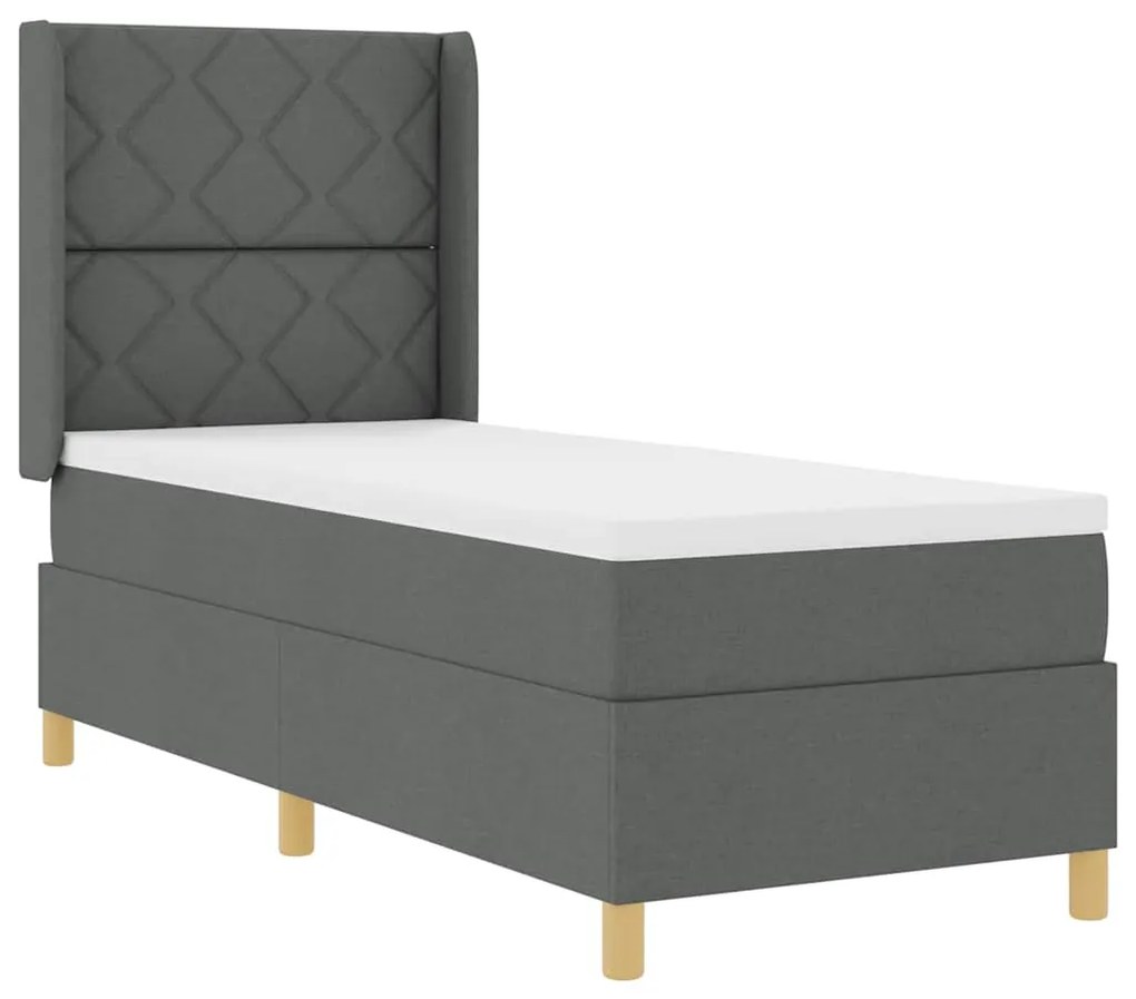 Cama Box com Colchão Cinza Escuro 80x200 cm
