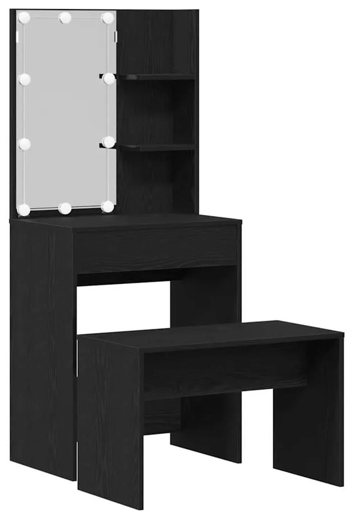 Conjunto de Mesa de Maquilhagem vidaXL com LED de Madeira de Engenhari