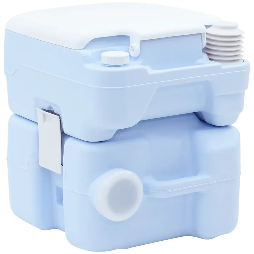 Luz de Casa de Banho Portátil vidaXL Azul e Branca Plástico 20 L