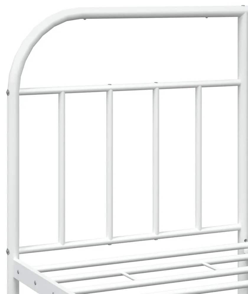 Estrutura de cama com cabeceira e pés 150x200 cm metal branco