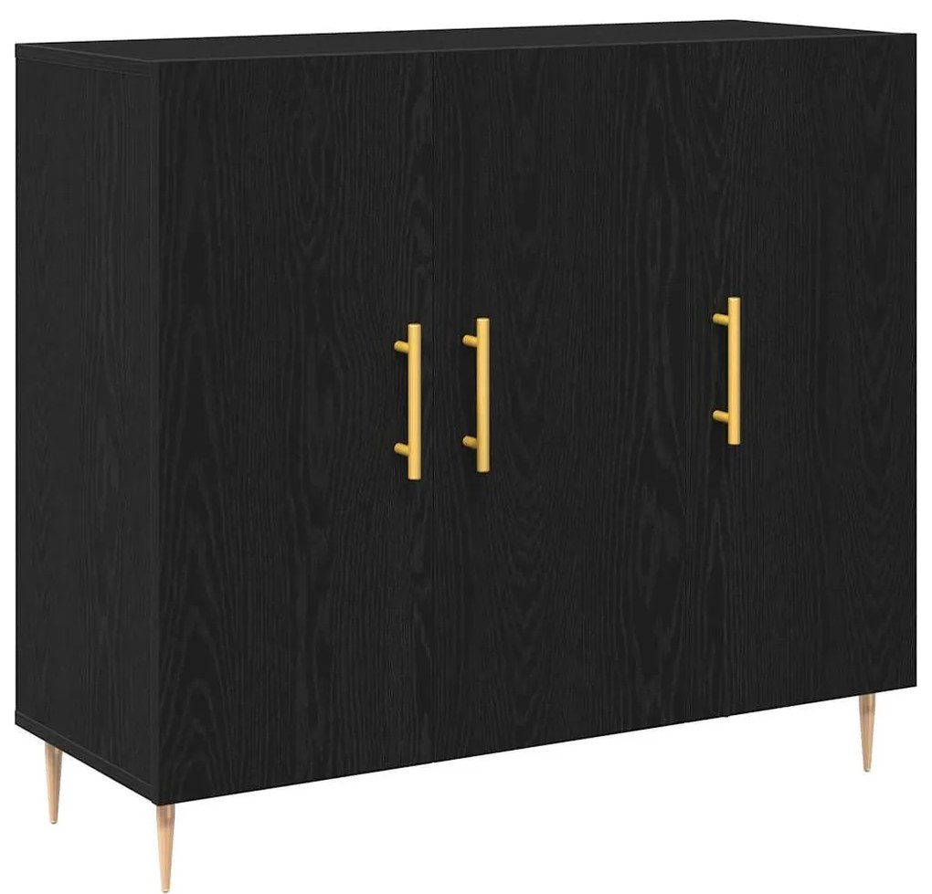 Buffet vidaXL Preto Carvalho 90x34x80 cm em Madeira de Engenharia
