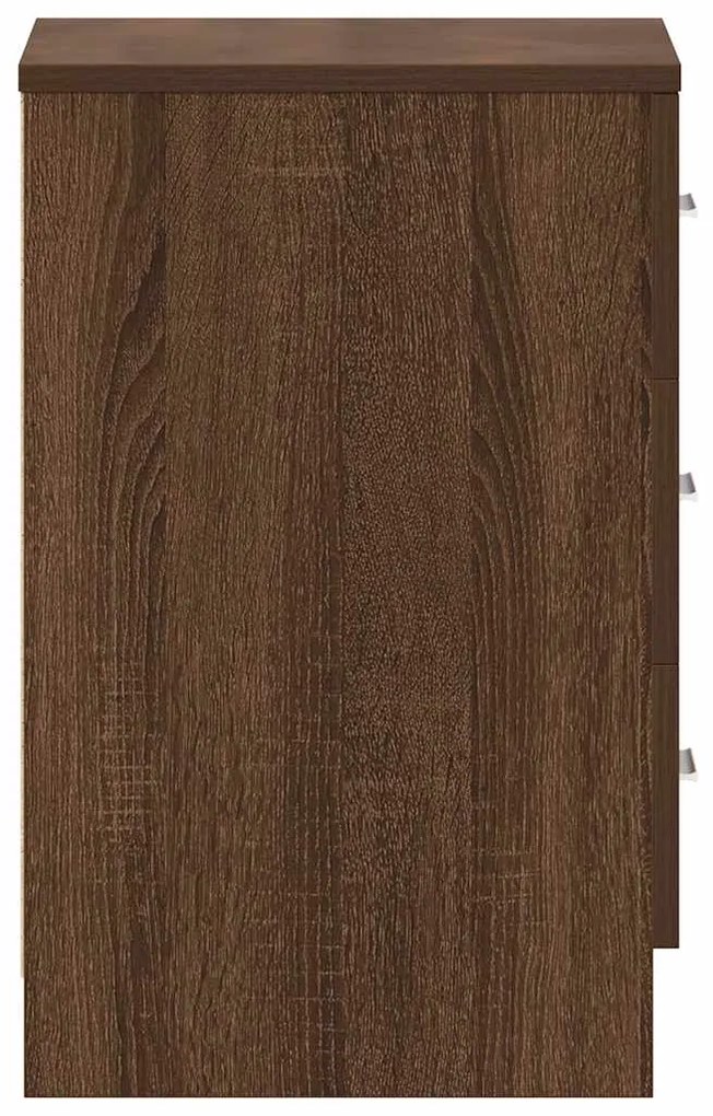 Mesa cabeceira 2pcs 38x35x56cm deriv. madeira carvalho castanho