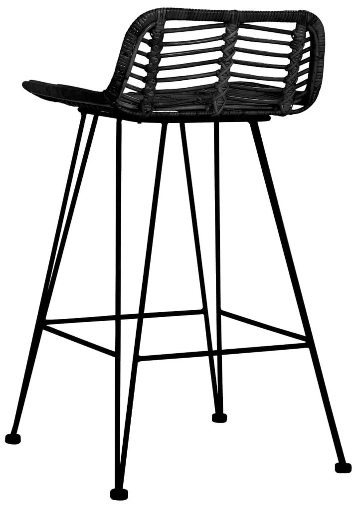Cadeiras de bar 2 pcs vime preto