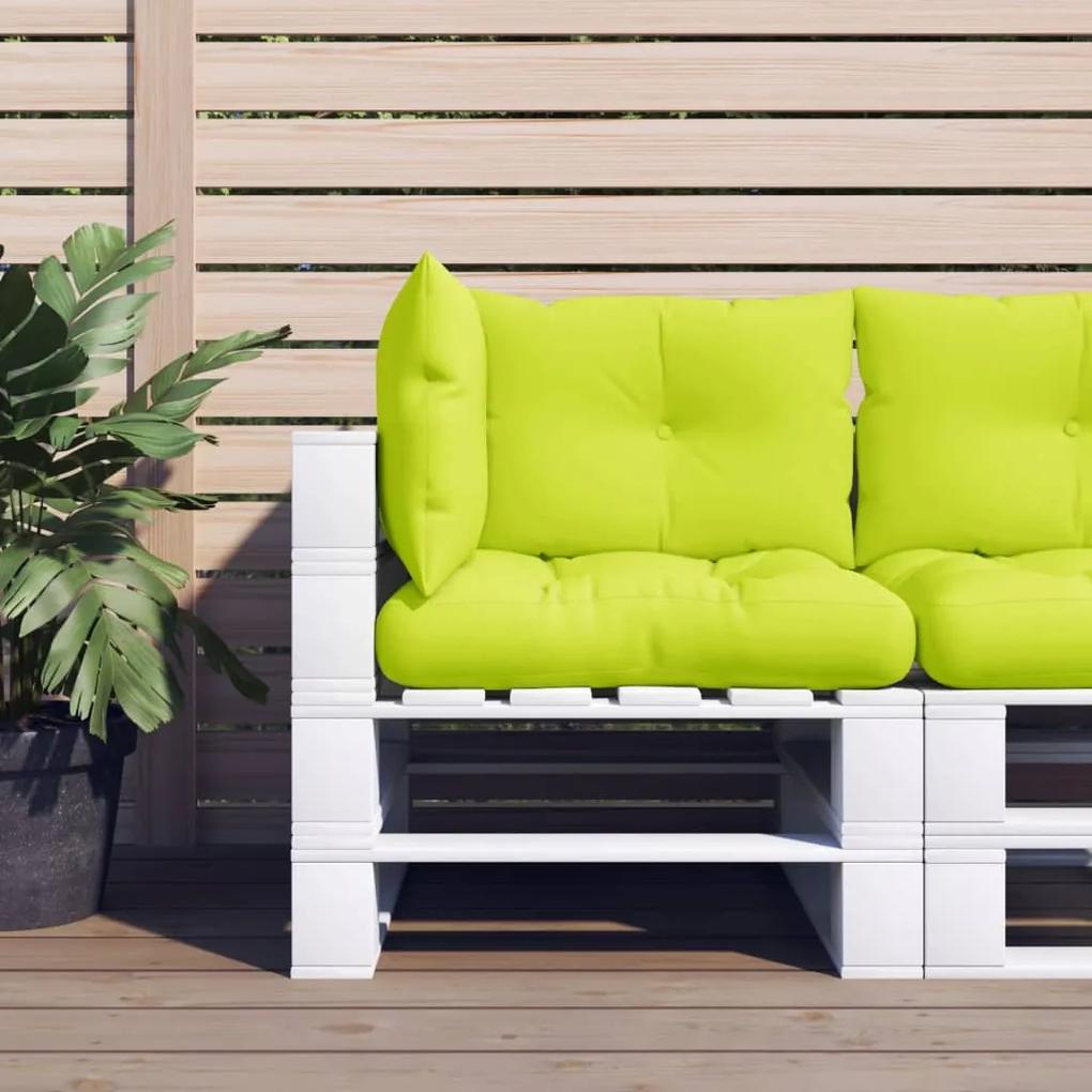 Almofadões para sofás de paletes 3 pcs tecido verde brilhante