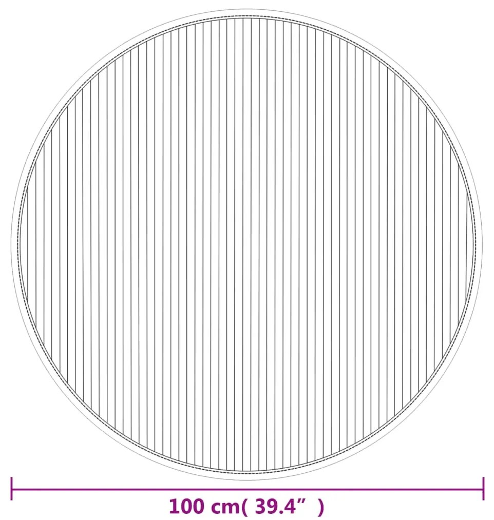 Tapete redondo 100 cm bambu cinzento