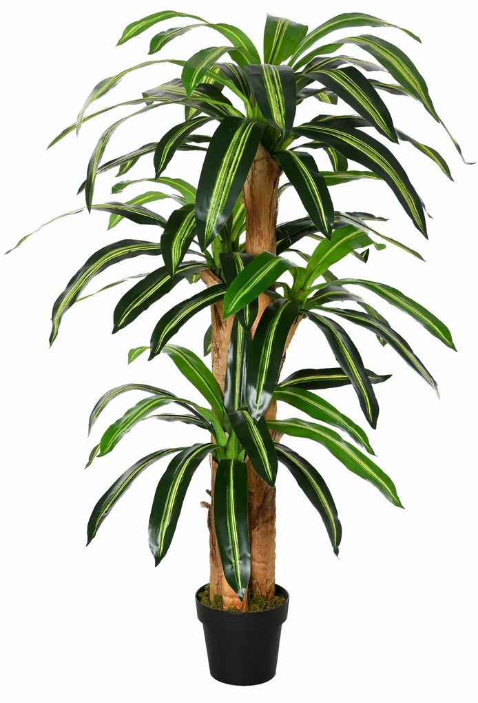 Planta Artificial Decorativa Dracaena com Pote Árvore Sintética 66 Folhas Ø20x160 cm Verde