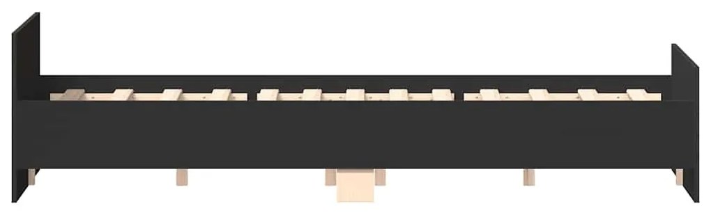 Estrutura de cama com cabeceira e pés 135x190 cm preto