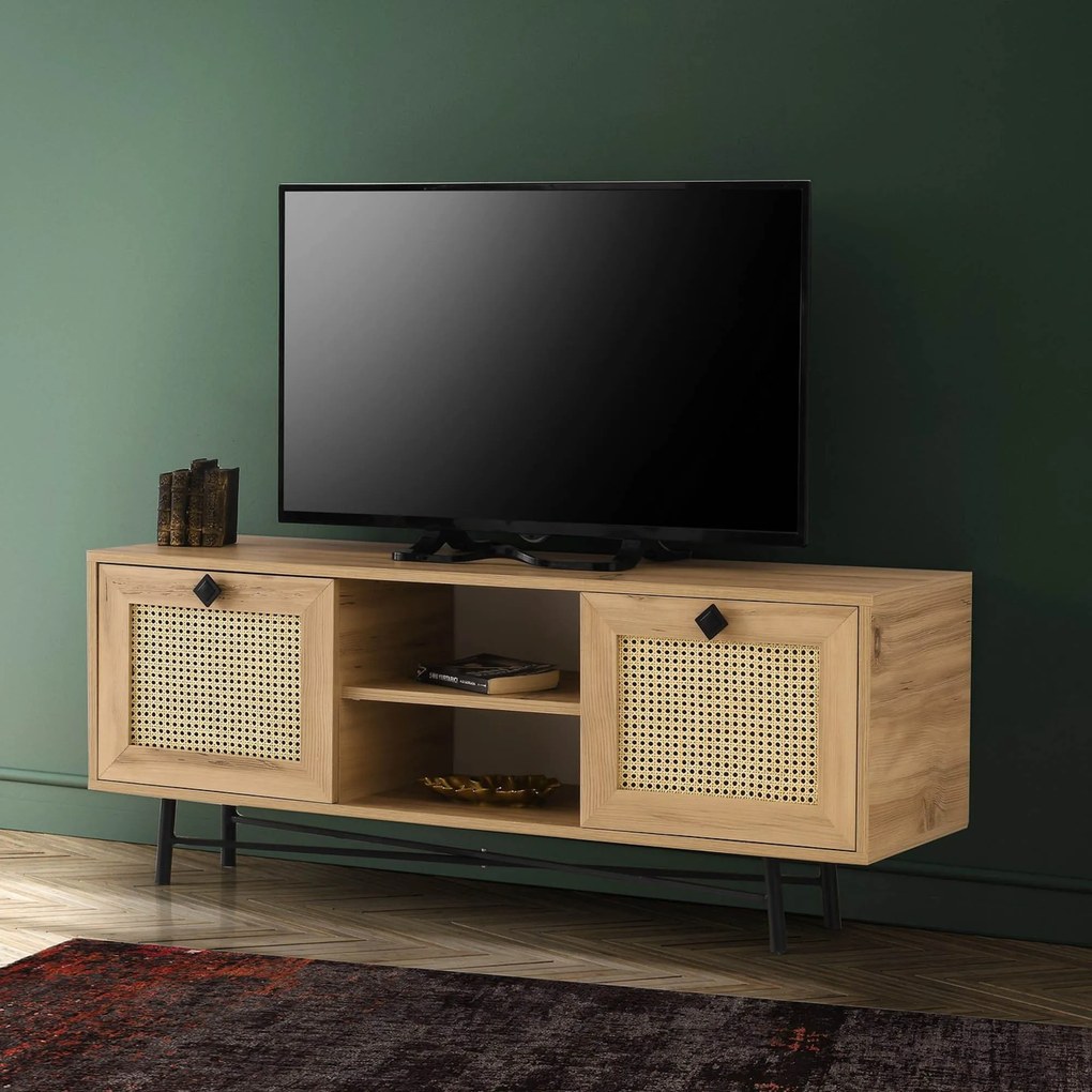 ****  
TV Stand Begonya – Carvalho Preto – 140x60x40 cm

**