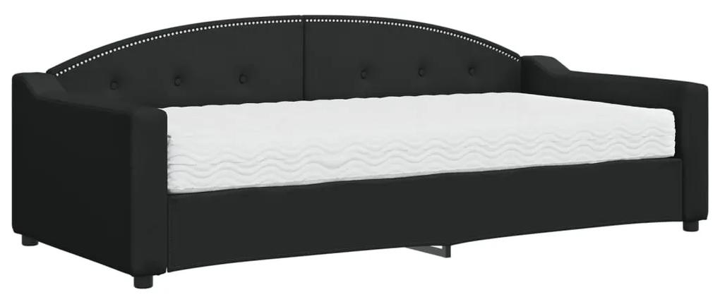 Sofá-cama com colchão 90x200 cm tecido preto