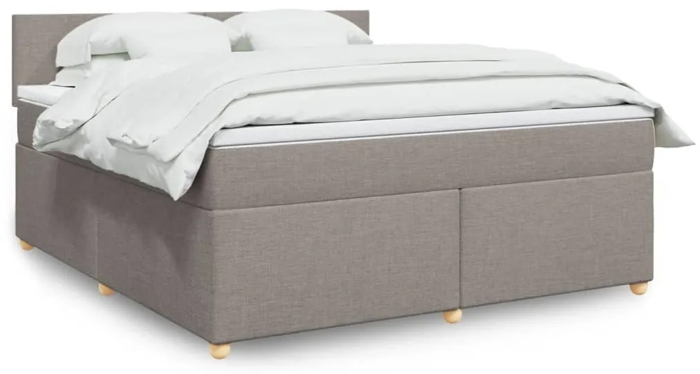 vidaXL Cama com molas/colchão 180x200 cm tecido castanho-acinzentado