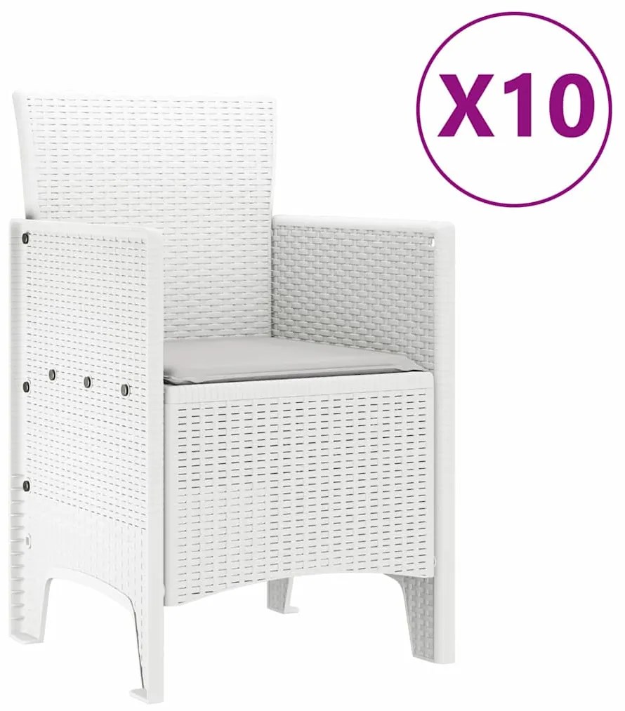 Conjunto de Jantar para Jardim 11 pcs Branco 250 x 100 x 73 cm