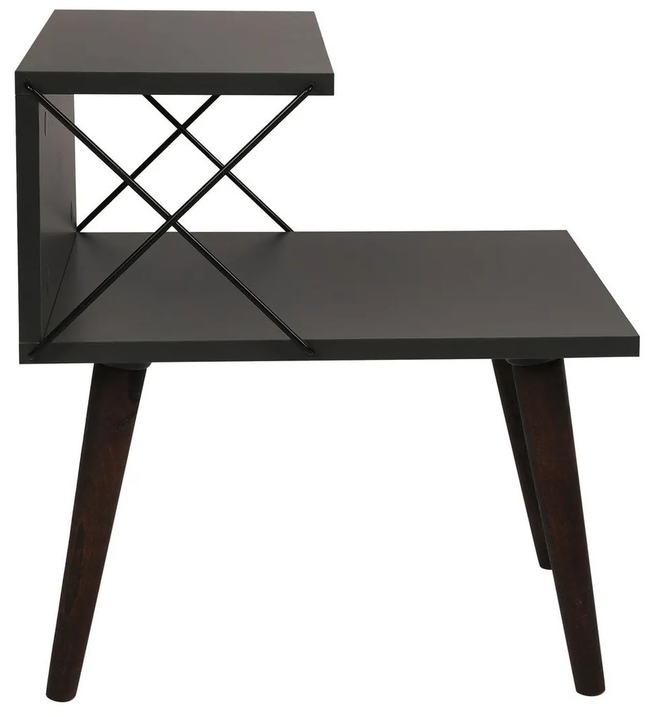Mesa de Cabeceira Cross – Antracite – 50x55x40 cm