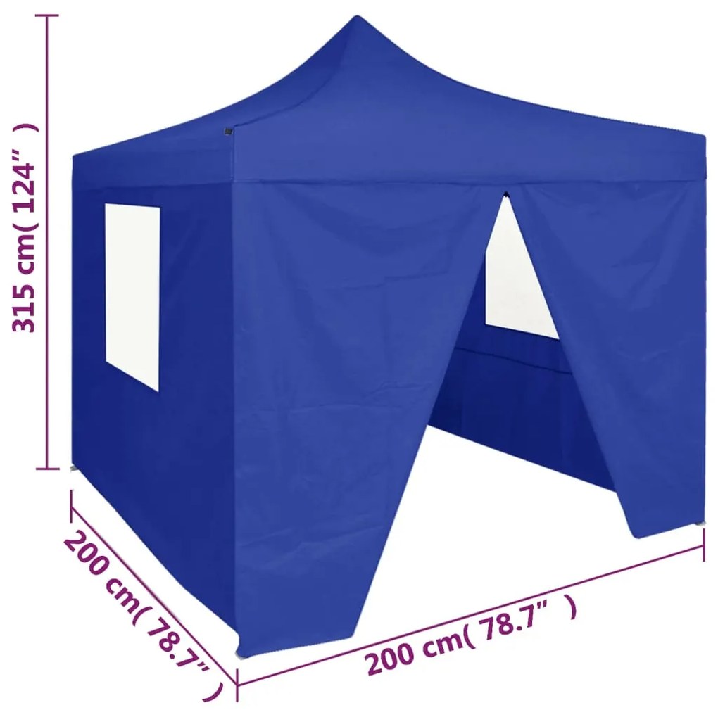 Tenda Dobrável Pop-Up Paddock Profissional Impermeável - 2x2 m - Azul