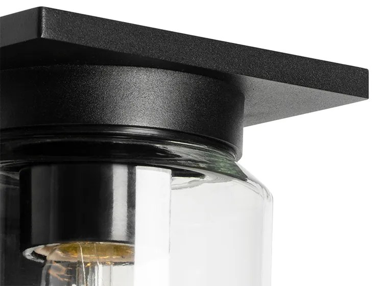 Candeeiro de parede moderno preto IP54 - Marshall