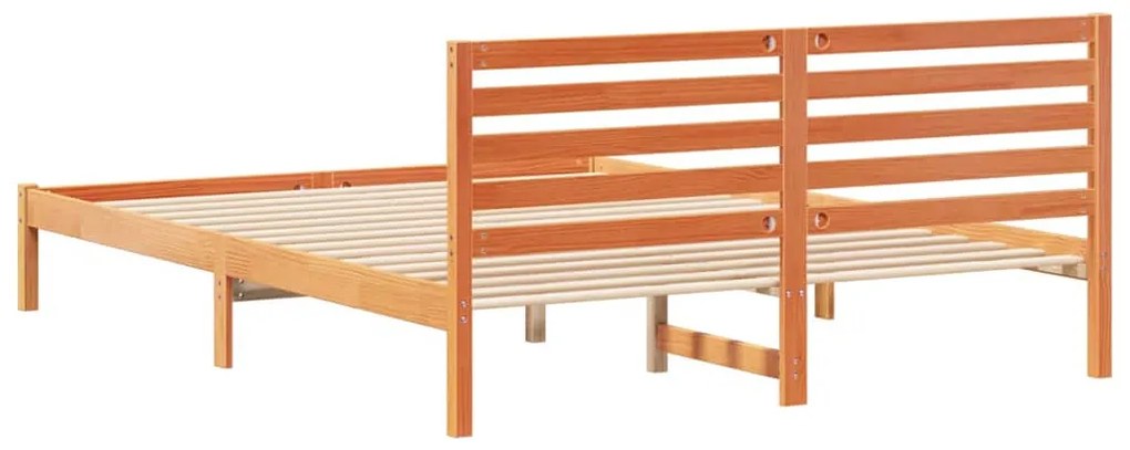 Estrutura da Cama com cabeceira Castanho-mel 160 x 210 cm