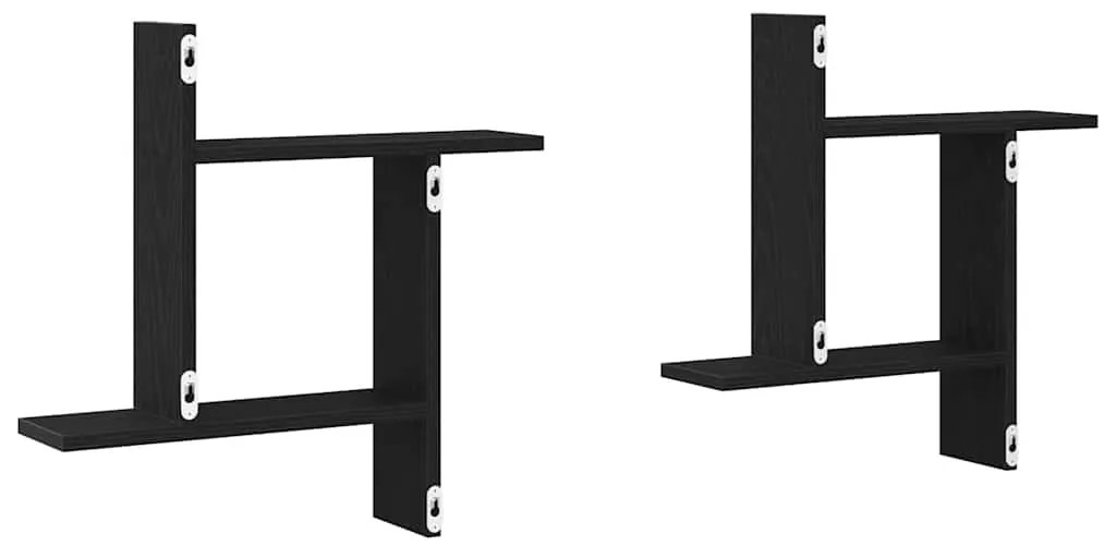 Estantes de parede 2 pcs 50x12x50 cm carvalho preto