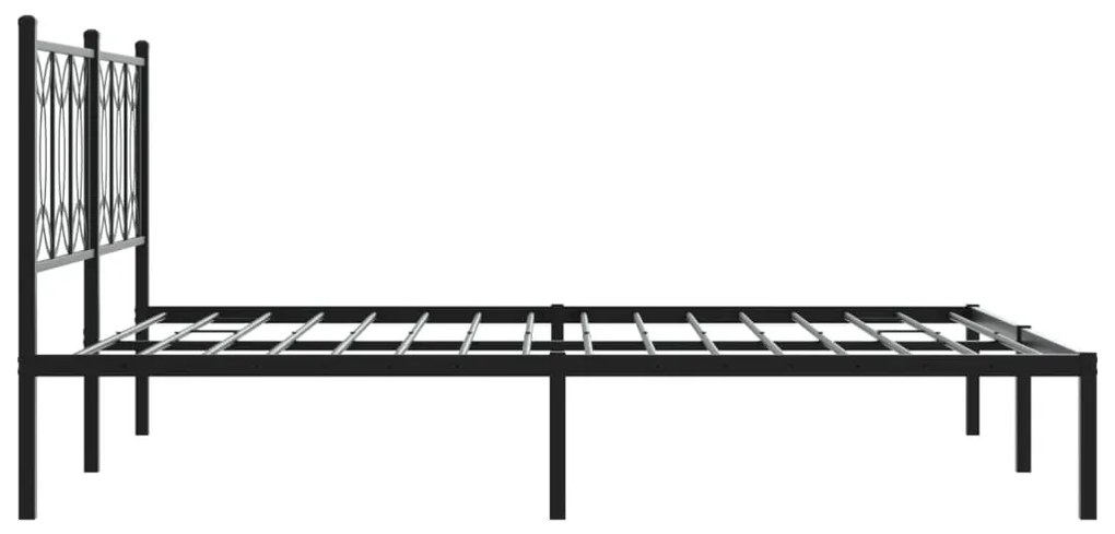 Estrutura de cama em metal com cabeceira 150x200 cm preto