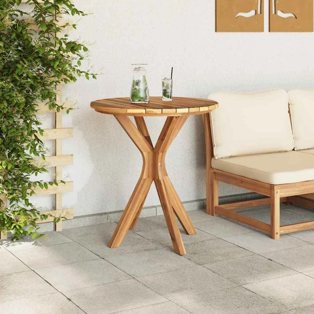 Mesa Bistro de Jardim Ø70x75 cm Madeira Sólida de Teca