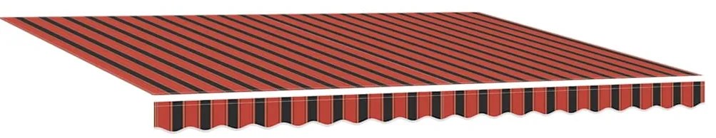 Toldo Retrátil Manual com LED Laranja e Castanho 450x350 cm