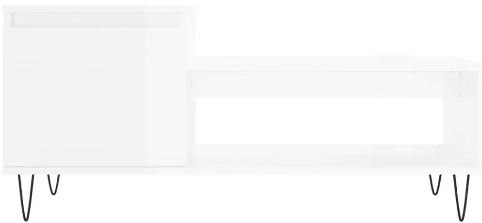Mesa de centro 100x50x45 cm derivados madeira branco brilhante