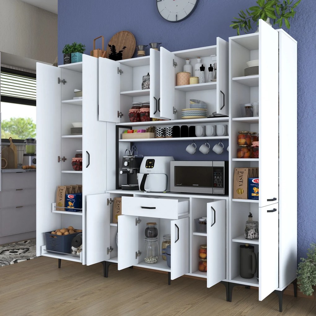 Armário Multiuso JE132 – Branco – 220x198,6x40 cm