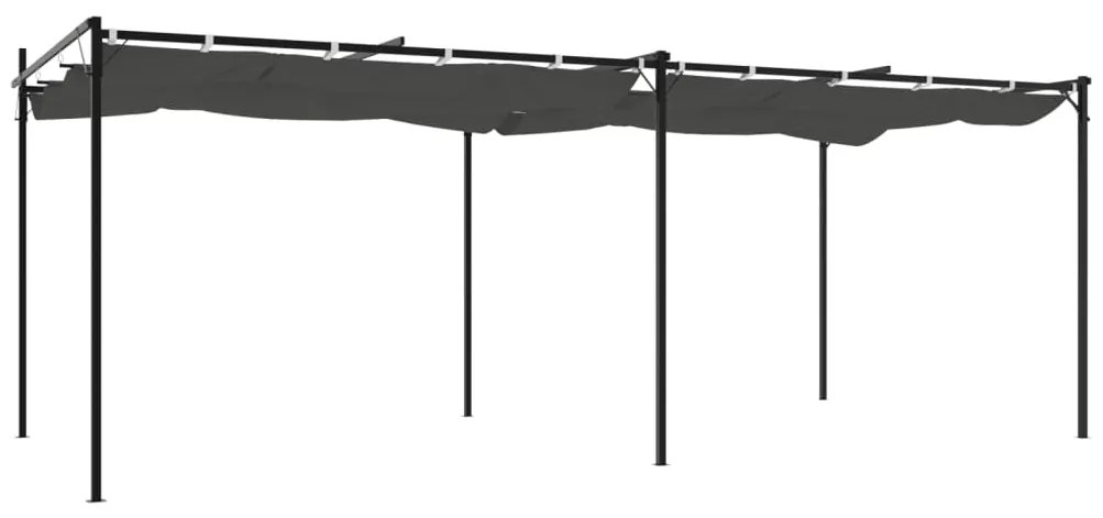 Pérgola com toldo retrátil 589x292x230 cm cor antracite