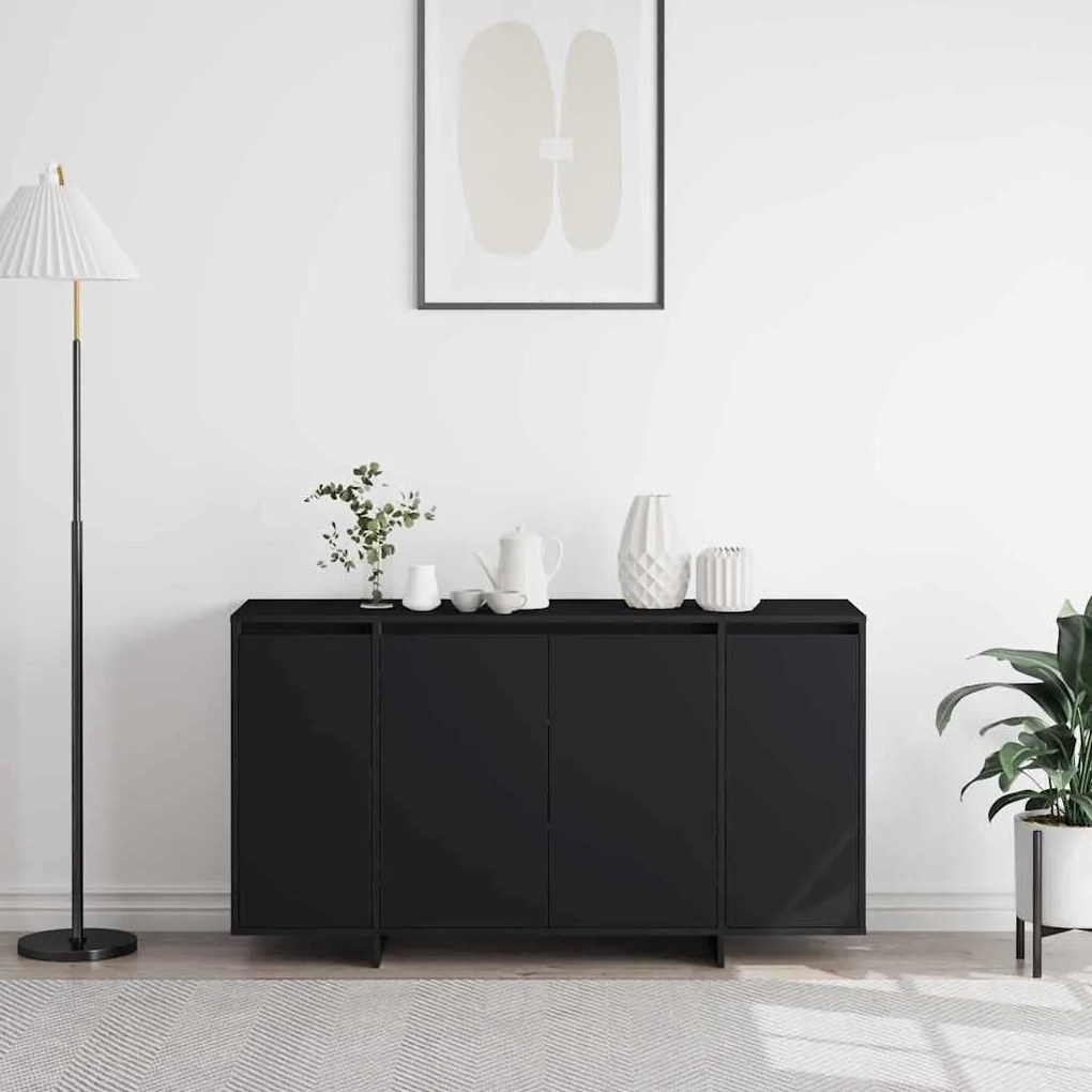 Buffet Preto Preto Madeira Engenheirada 135 x 41 x 75 cm