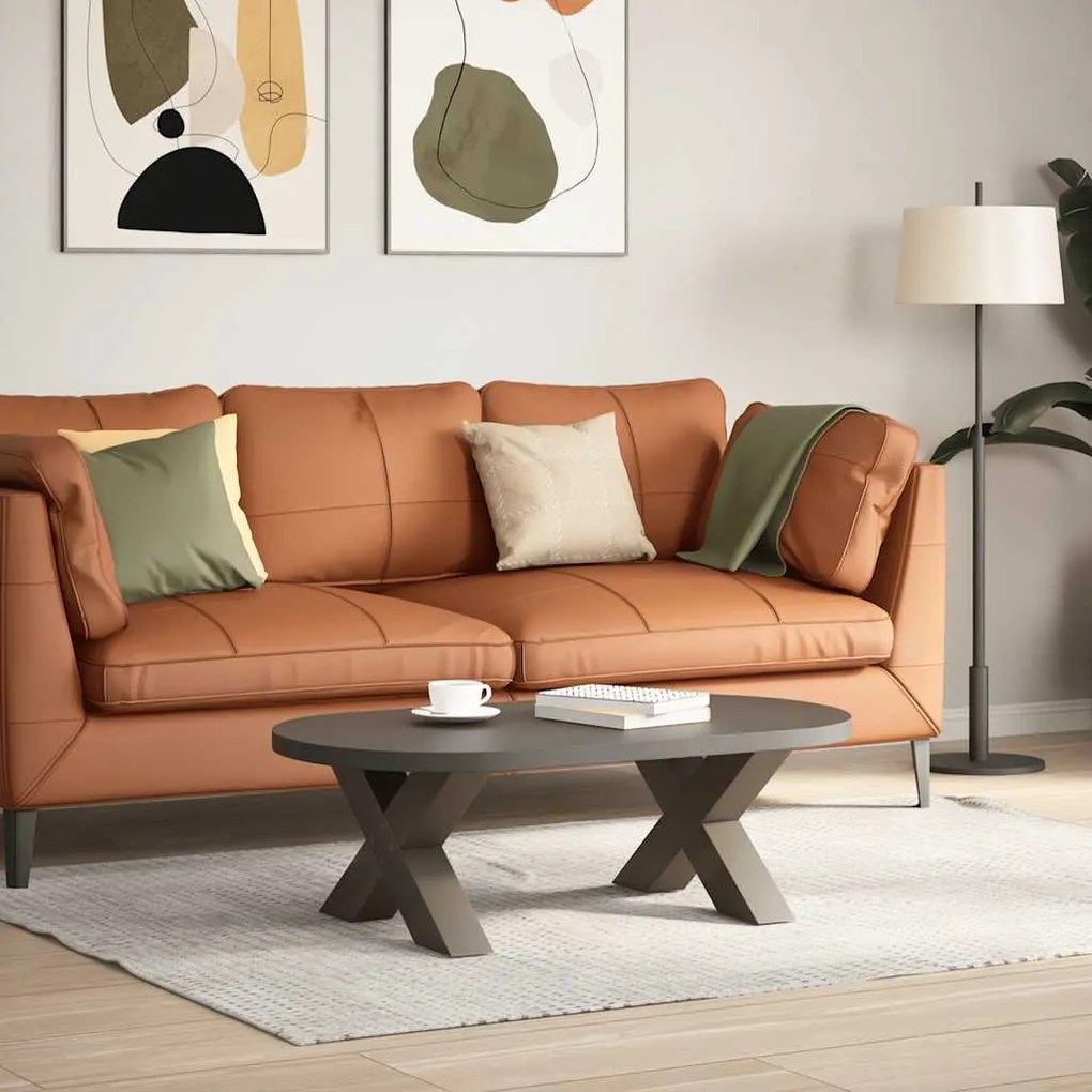 Pés para mesa de centro em formato de X, 2 peças, aço natural, 60x(30-