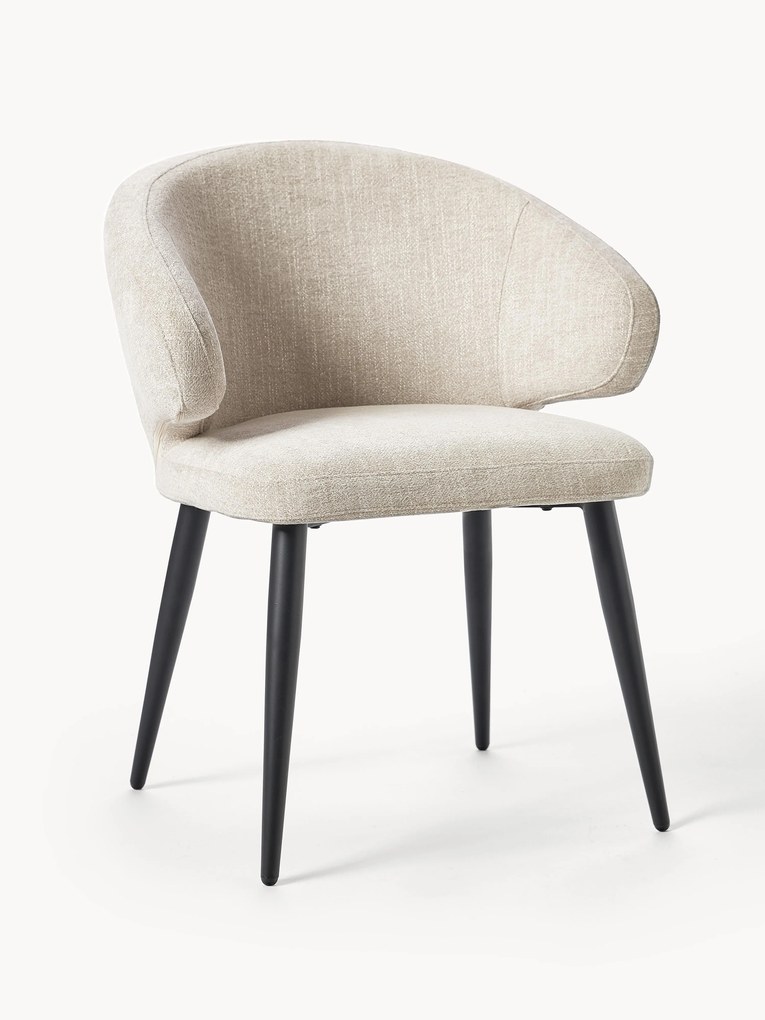 Cadeira de jantar em bouclé com braços Celia