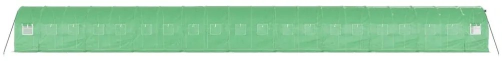 Estufa com estrutura de aço 40 m² 20x2x2 m verde