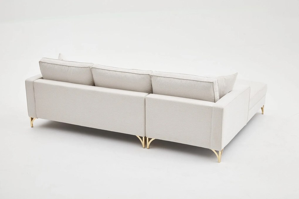 Sofá de Canto Berlin – Creme Dourado – 258x83x181 cm