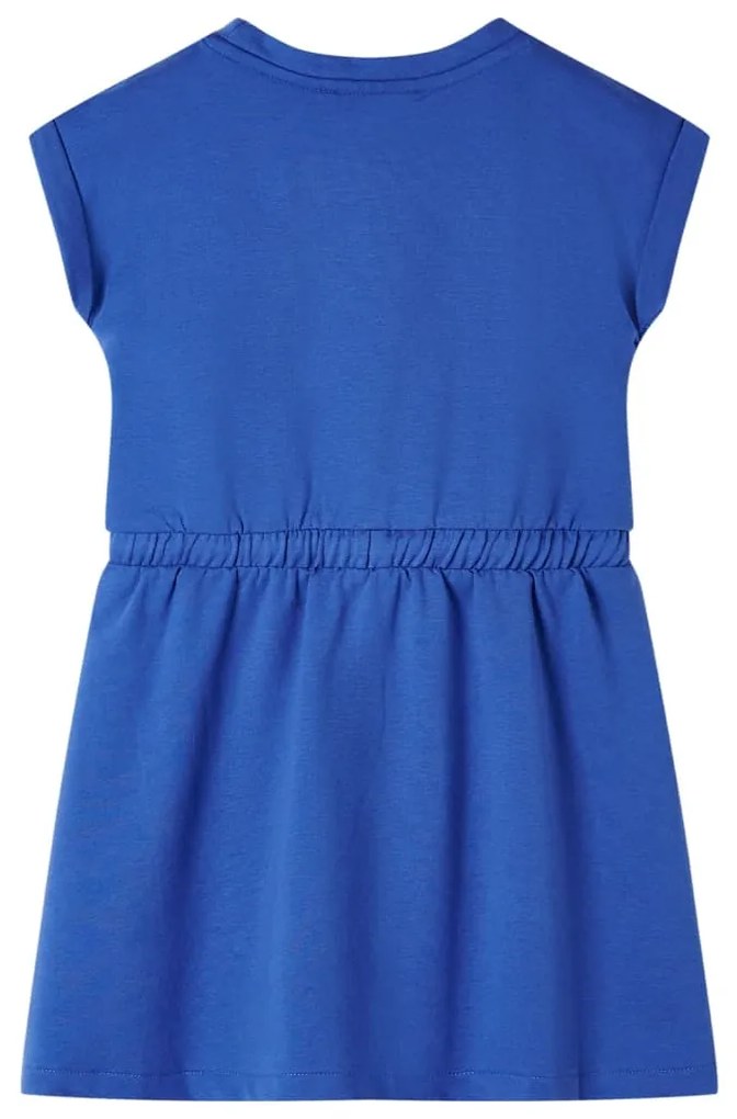 Vestido de criança com cordão azul-cobalto 128