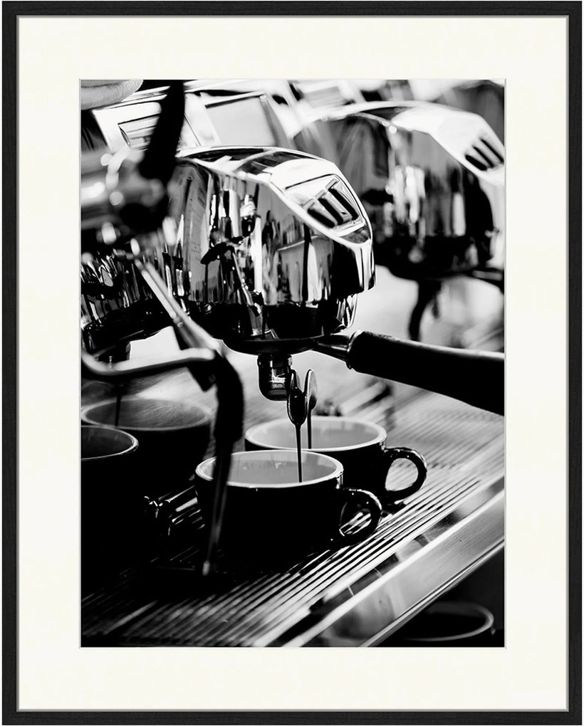 Impressão digital emoldurada Coffee Machine Making Fresh Coffee