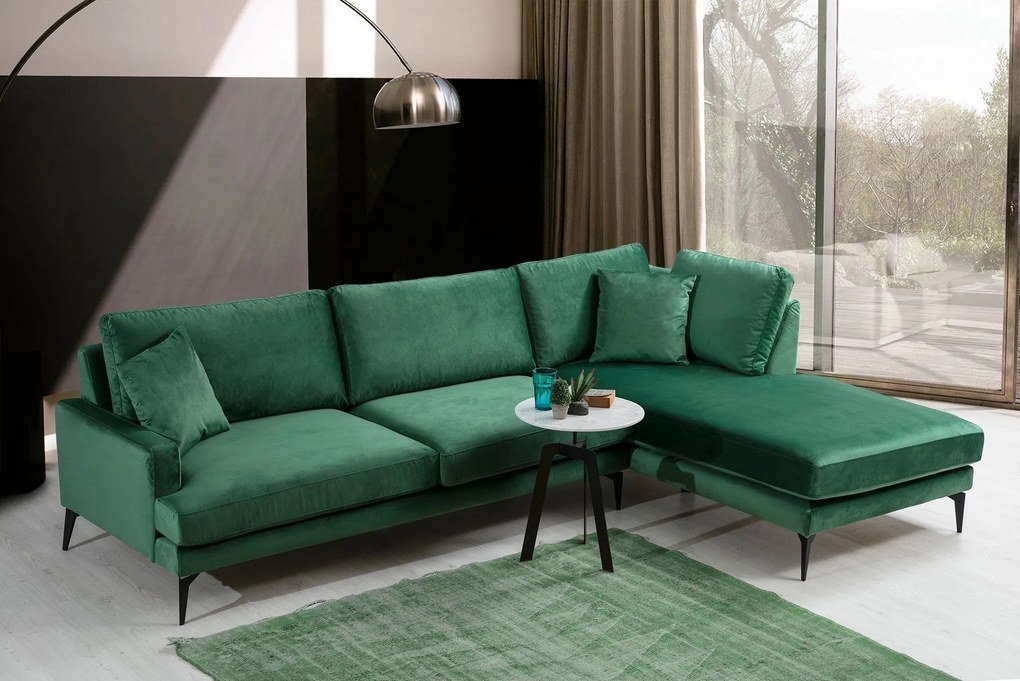 Sofá de Canto Papira – Verde – 283 x 180 cm