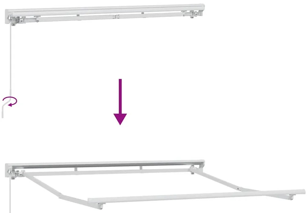 Toldo Manual Manual Branco 2.5 x 2 m Estrutura de alumínio