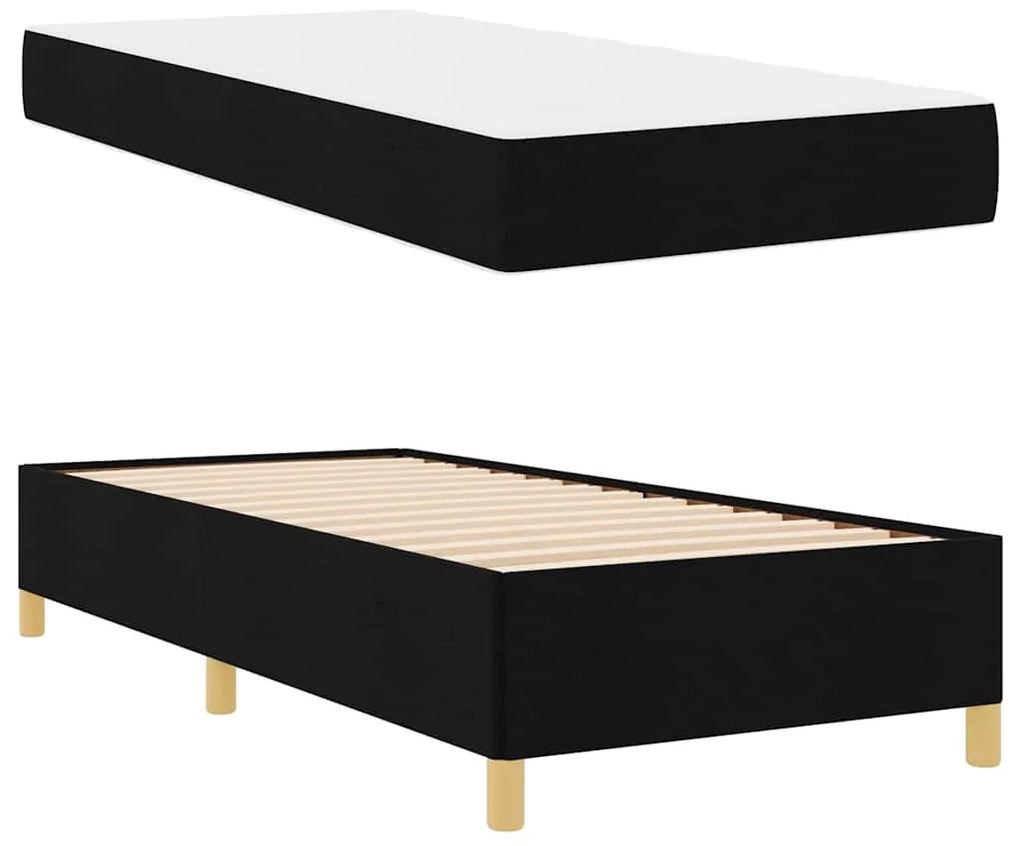 Cama Box Outros Preto e Branco 90 x 190 cm tecido