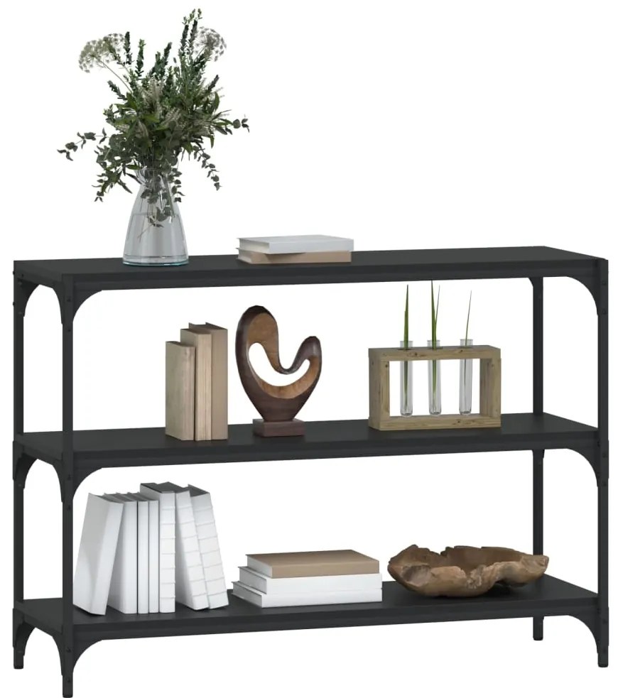 Estante 100x33x70,5 cm derivados de madeira e aço preto