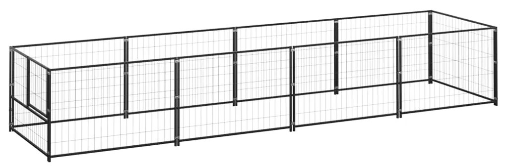 vidaXL Canil para cães 4 m² aço preto