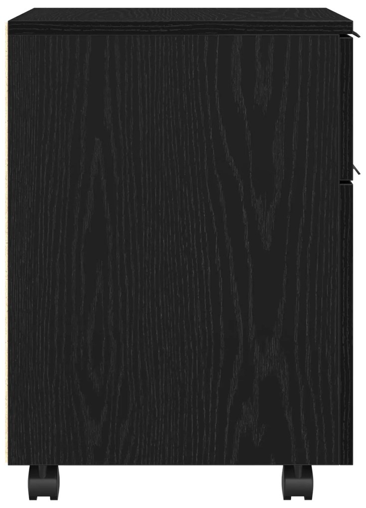 Gabinete Móvel vidaXL com Rodas Carvalho Preto 45x38x54 cm