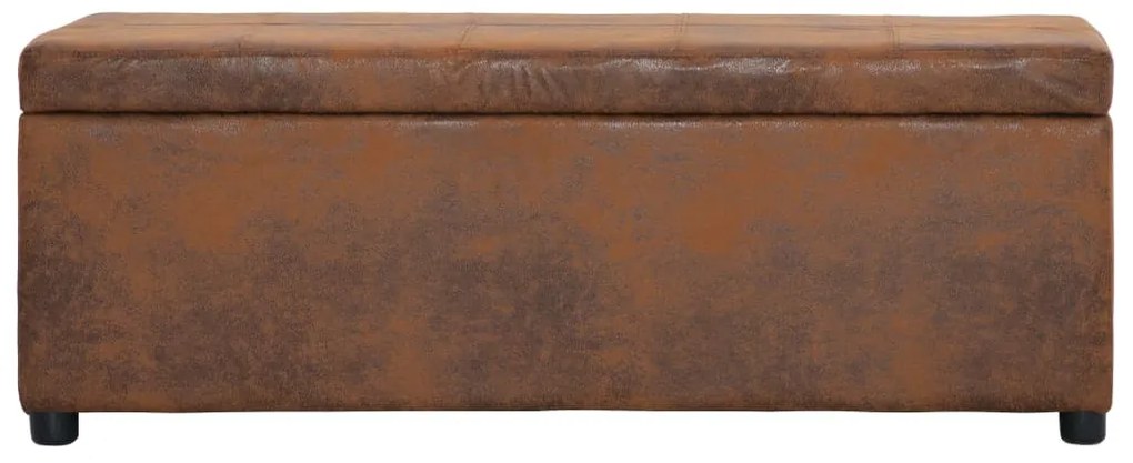 Banco c/ comp. arrumação 116 cm camurça artificial castanho
