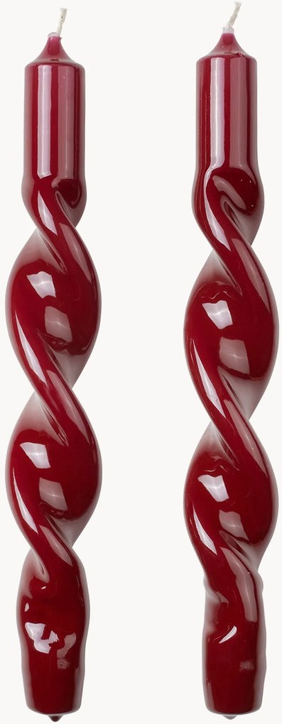 Velas de jantar artesanais Twist, conjunto de 2